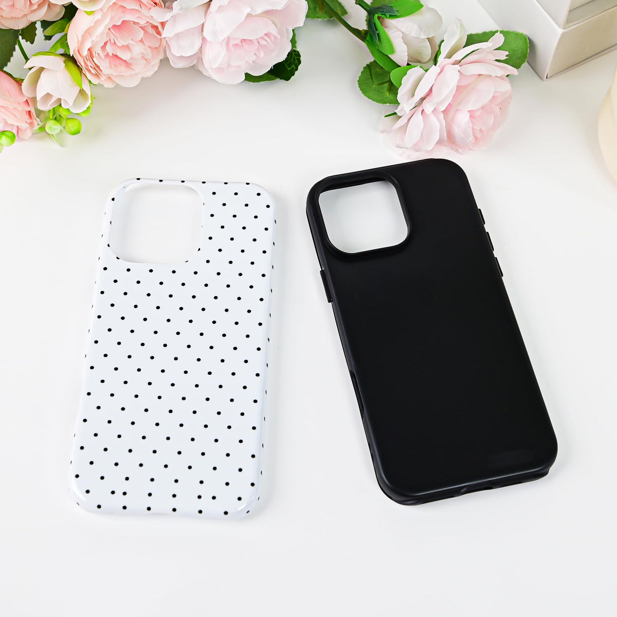 Polka Dot Pattern Phone Case for iPhone 16 Pro Max 6.9", Navy
