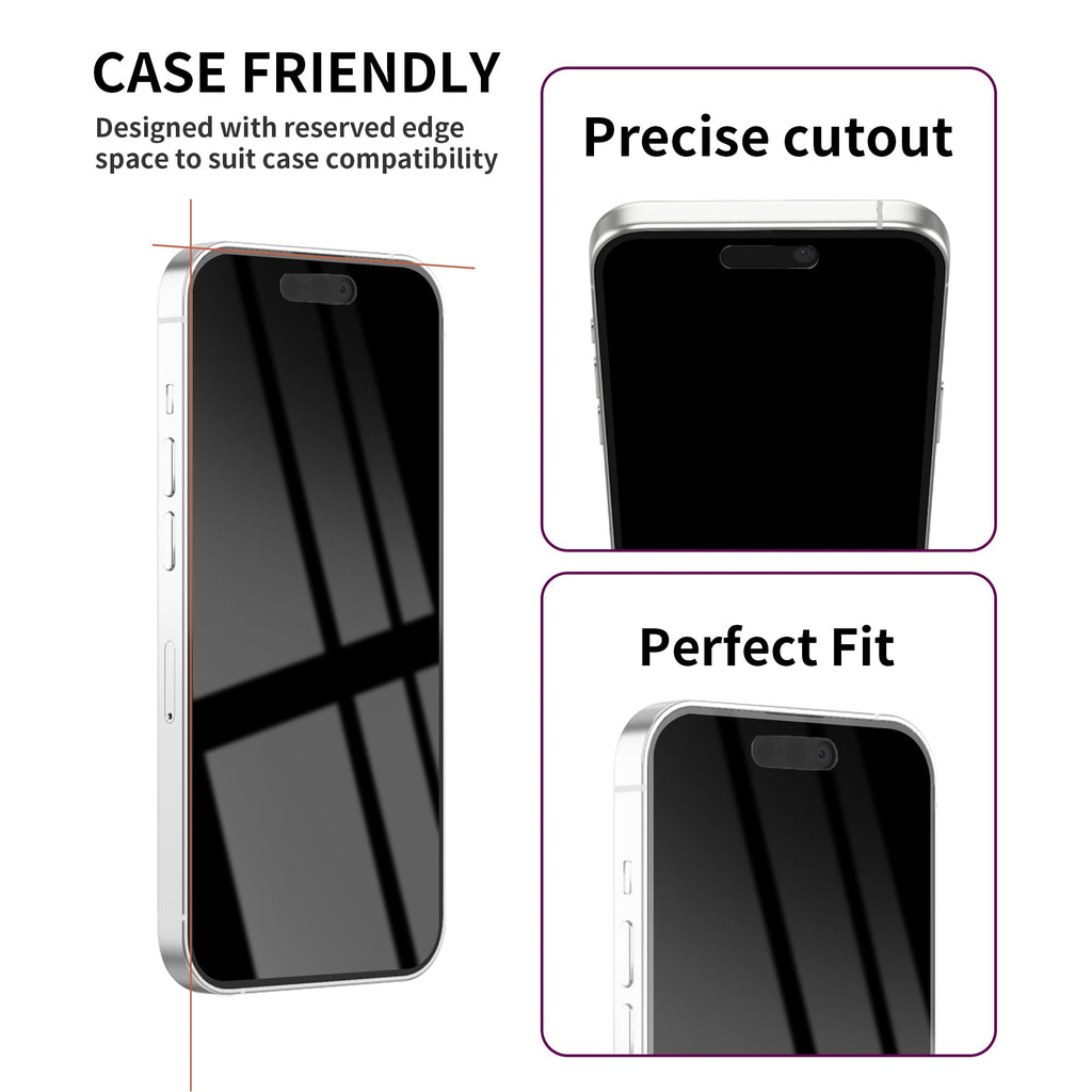 2 Pack Privacy Screen Protector for iPhone 14 Pro Max Purple