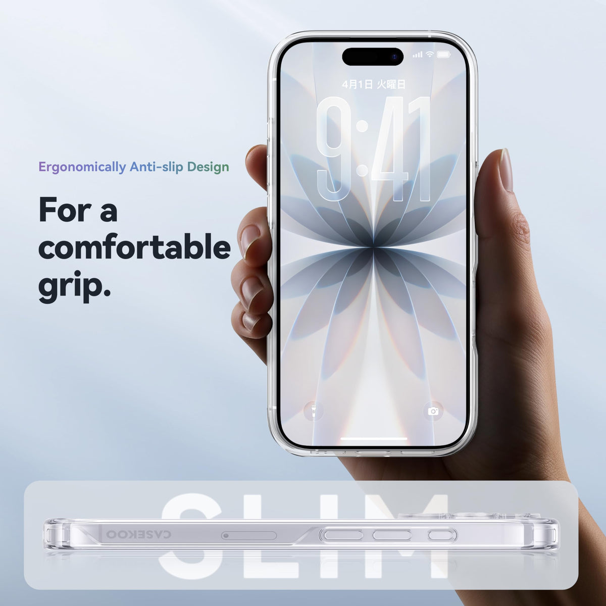 CASEKOO for iPhone 16 Smooth Crystal Clear Case, Patented Anti-Yellow