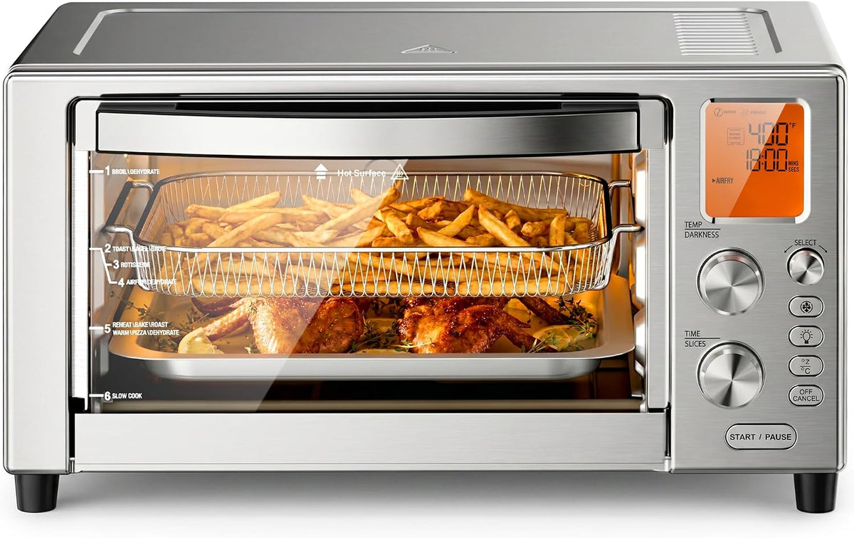 Kismile 12-in-1 Air Fryer Toaster Oven Combo, 23QT Convection Oven