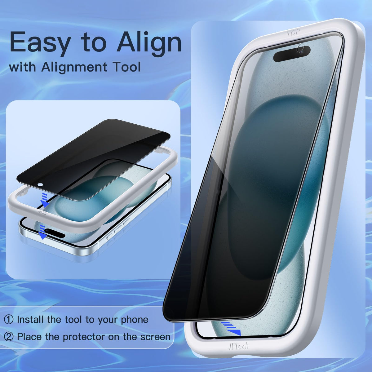 JETech Privacy Screen Protector for iPhone 18 Pro, 2-Pack