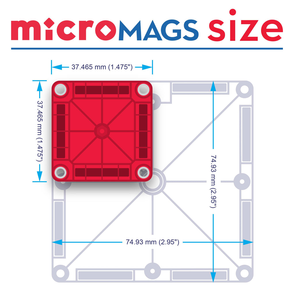 MAGNA-TILES microMAGS 24-Piece Spooky Travel Set, The Original Magnetic Building Brand
