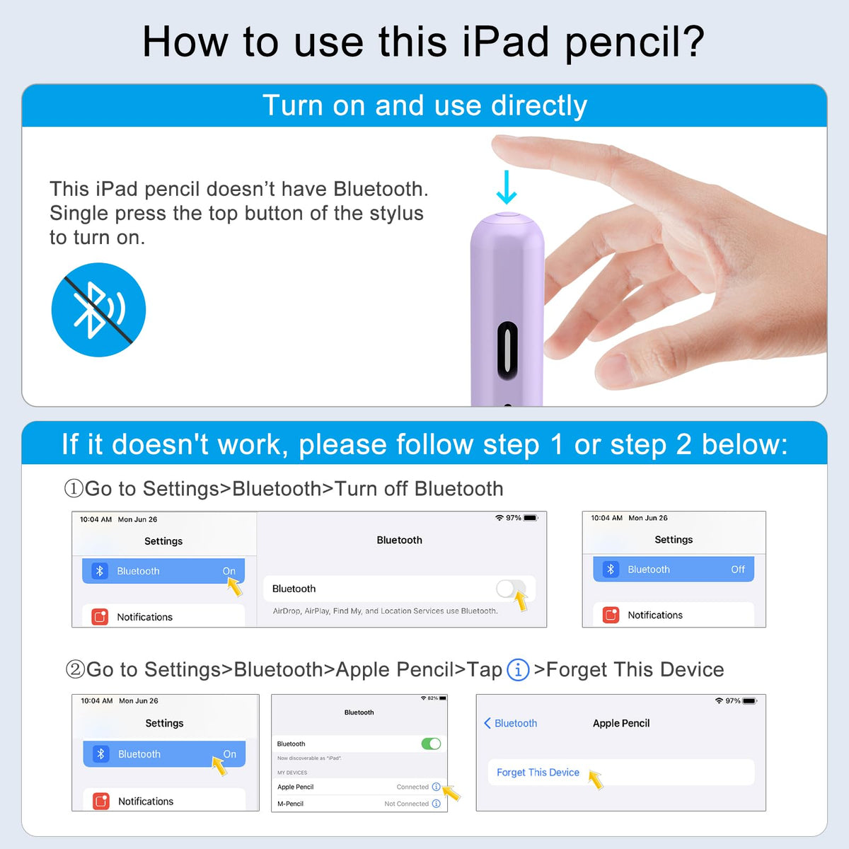 Stylus Pen for iPad, 13 mins Fast Charge Stylus with Palm Rejection, Tilt Sensitivity, Compatible with 2018-2025 iPad Air 3/4/5/6, iPad mini 5/6, iPad 6/7/8/9/10, iPad Pro 11"/12.9"/M4 (Black)