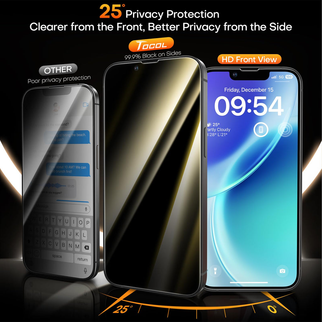 TOCOL for iPhone 17 Pro Max Screen Protector, Easy Installation