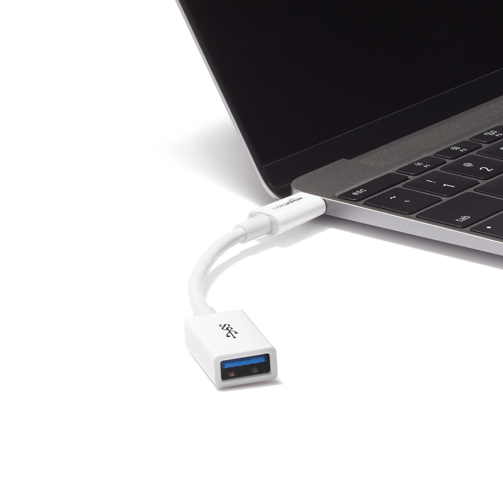 Amazon Basics USB-C (Male) to USB-A (Female) Adapter Cable Converter, USB 3.1 Gen 1, 5Gbps High-Speed, USB-IF Certified, Fast Transfer, Portable, for Laptops, Tablets, Phones (iPhone 16/15), Black