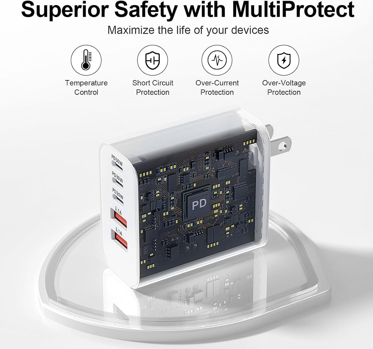 USB C Charger Block, 60W 5-Port Type C Charger Fast Charging Blocks