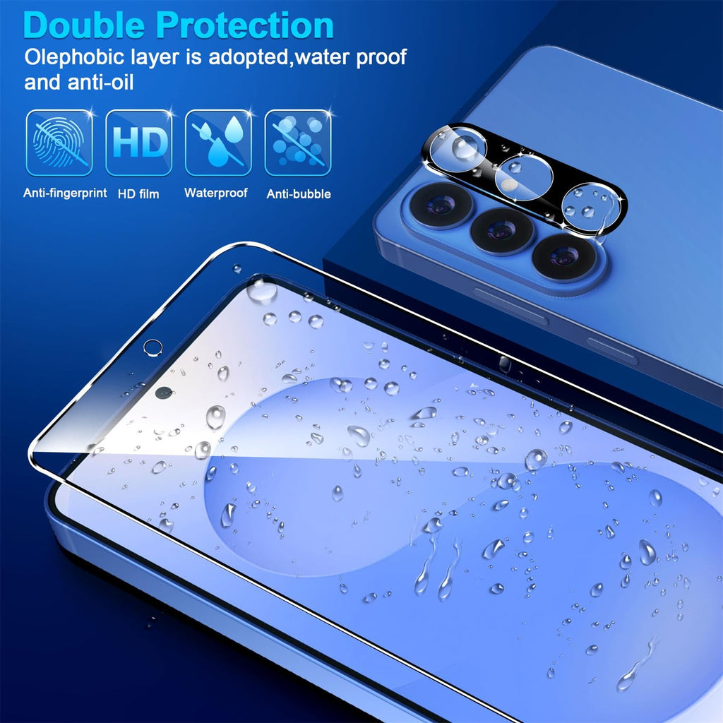 firtstnow 3 Pack for Samsung Galaxy S25 Ultra Screen Protector Tempered Glass + 3 Pack Camera Lens Protector, Military Grade Shatterproof, 9H Hardness, Fingerprint Unlock,Case Friendly 6.9 Inch