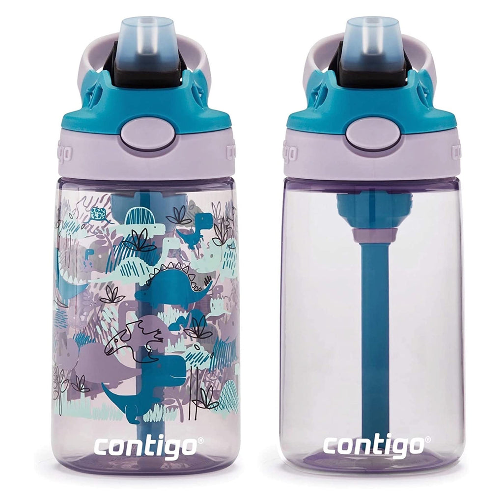 Contigo Aubrey Kids Water Bottle, Dinos & Sharks, 14oz, 2-Count