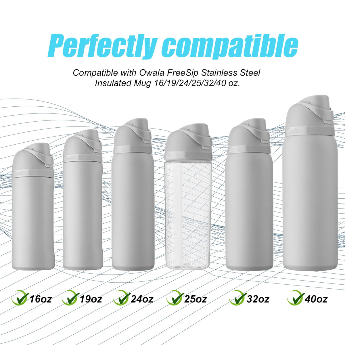 4 Sets Replacement Lid Stopper & Ring Gasket for Owala FreeSip 24oz 32oz
