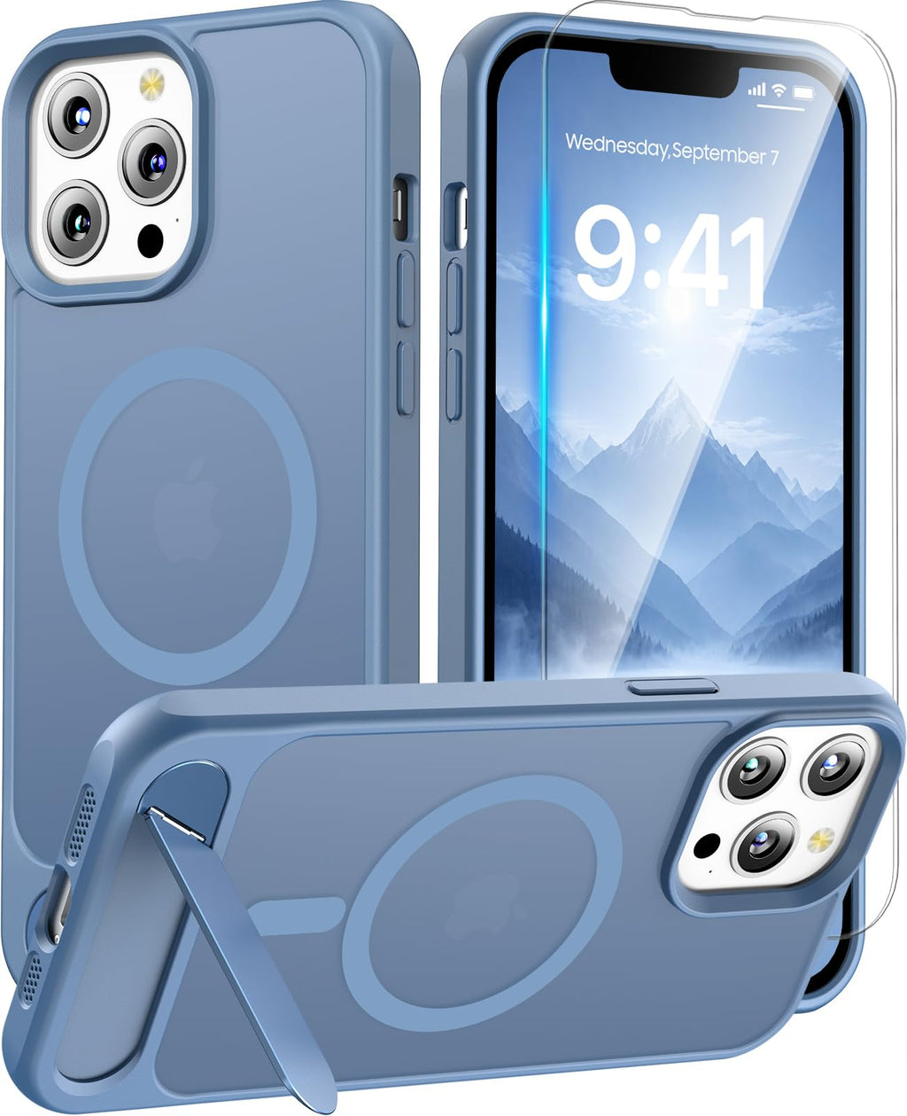 Magnetic for iPhone 15 Case with Stand, Clear