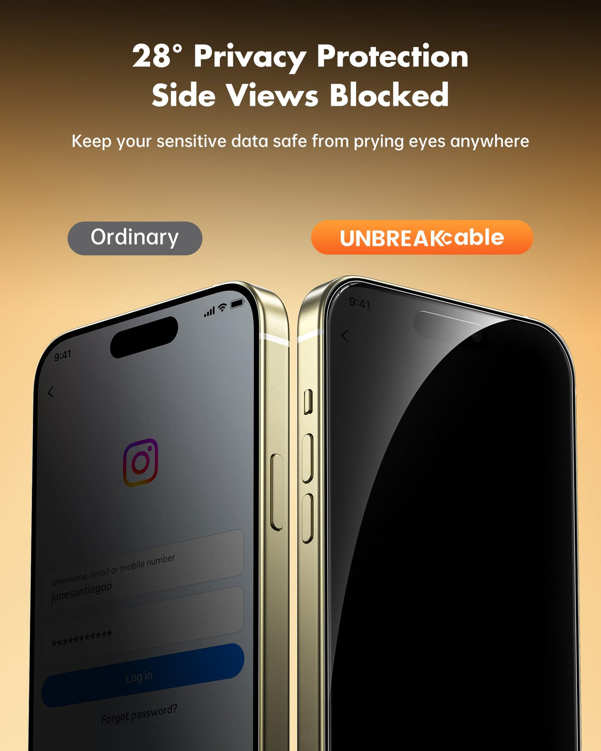 UNBREAKcable Privacy Screen Protector for iPhone 17 Pro Max, 2-Pack