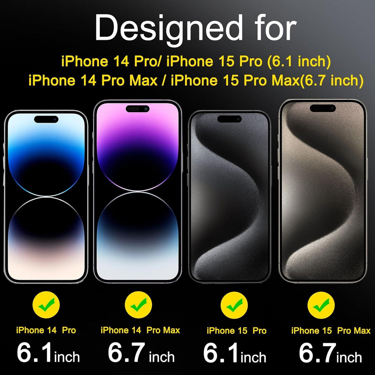 Ferilinso 3 Pack Privacy Screen Protector for iPhone Duo, Tempered Glass