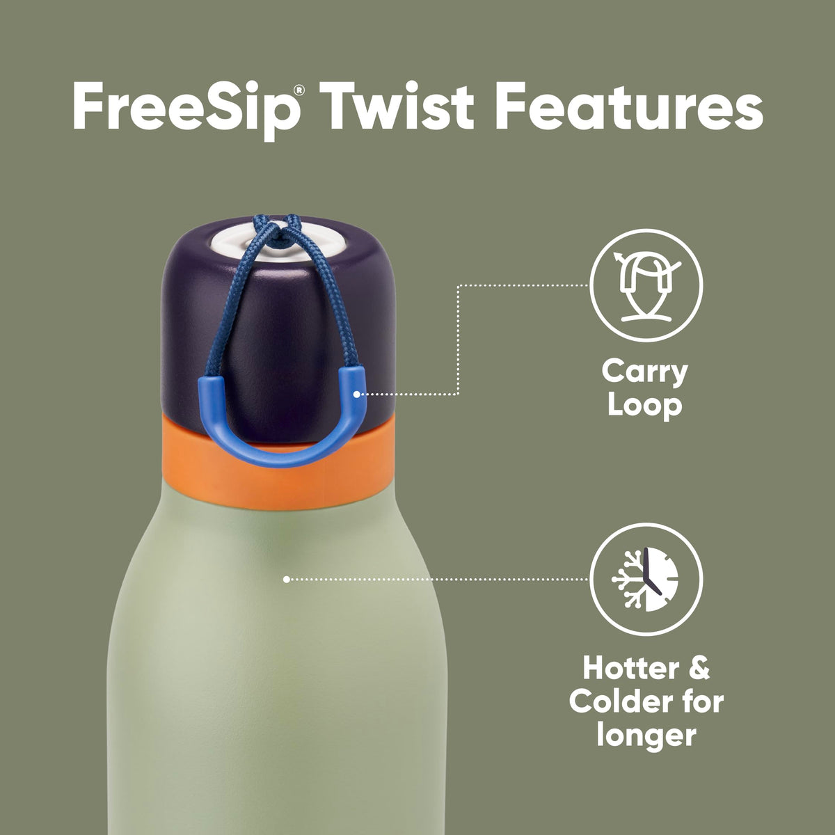 Owala FreeSip Twist Stainless Steel Water Bottle 24 oz Daybreak