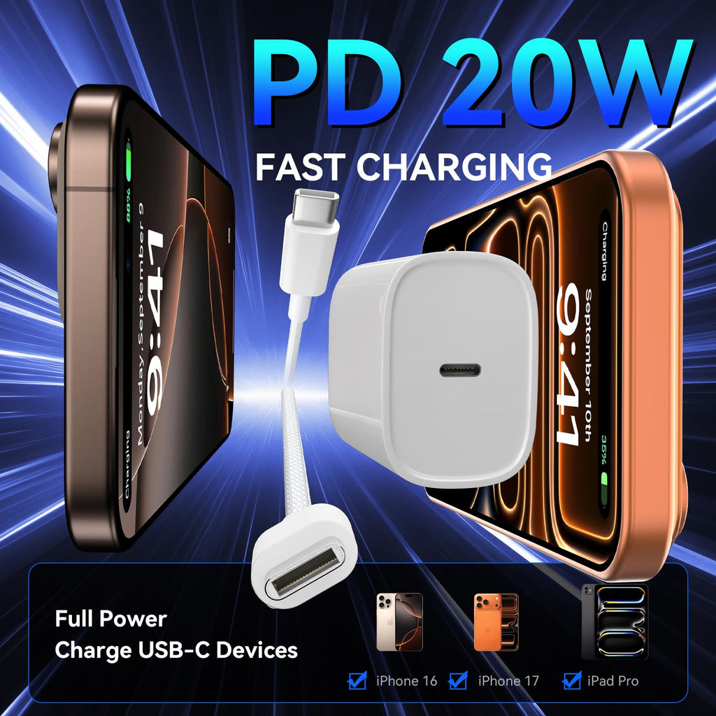 iPhone 18 17 16 Pro Max Charger Fast Charging, 20W iPhone Duo USB C Charger