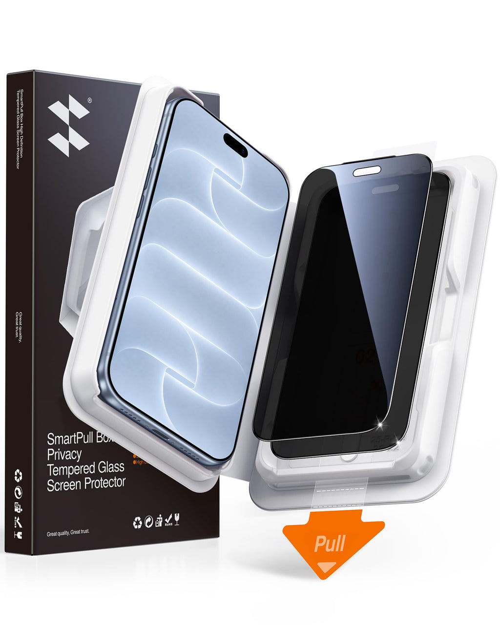 SMARTDEVIL 2 Pack Privacy Screen Protector for iPhone 17 Pro Max, Anti-Spy