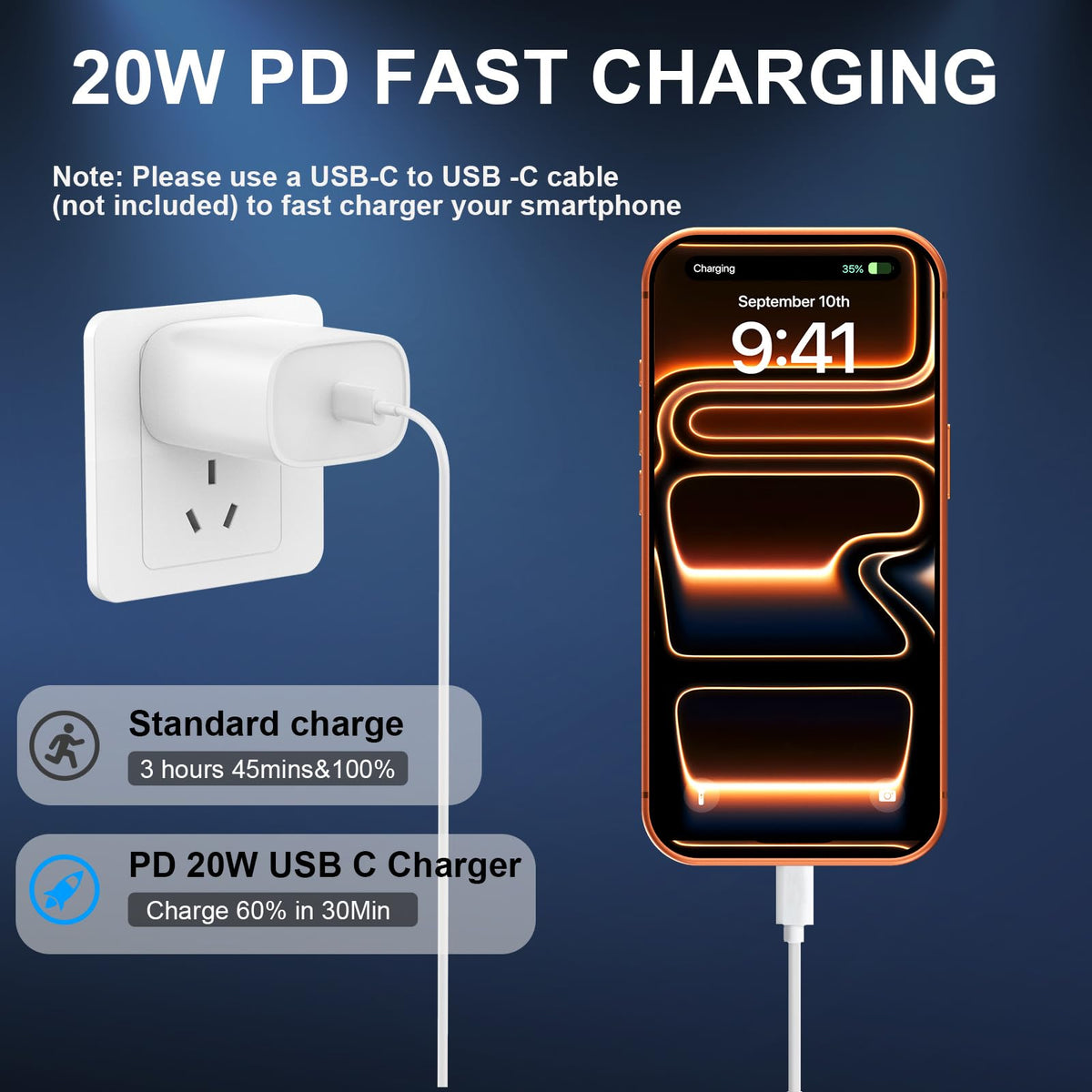 iPhone 18 17 16 15 Charger Fast Charging Type C Chargers USB C Cable 10FT