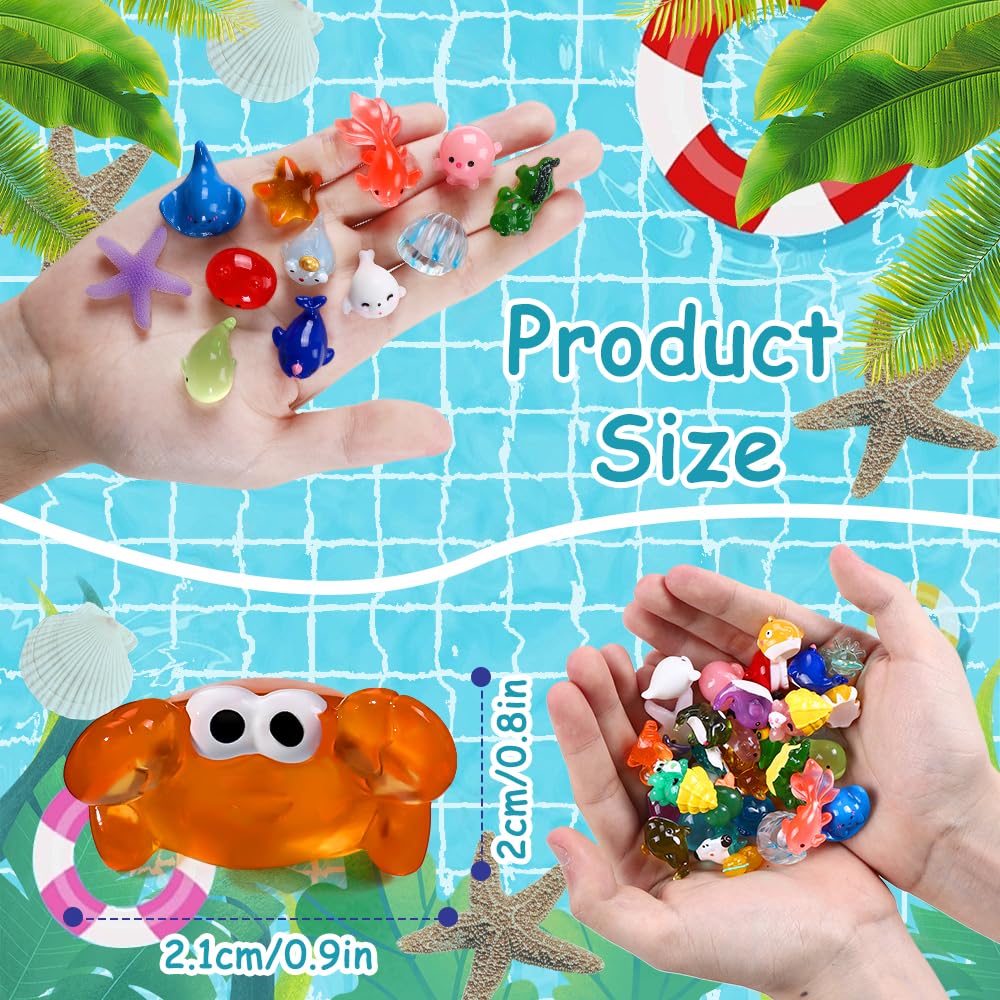 DIYDEC 40PCS Christmas Mini Ducks Figures Toys Miniature Resin Animal Decor