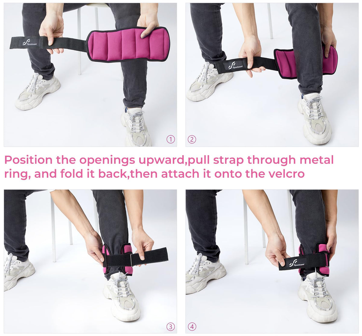 Sportneer Adjustable Ankle Weights, 2-10 lb per Pair, Removable Weights
