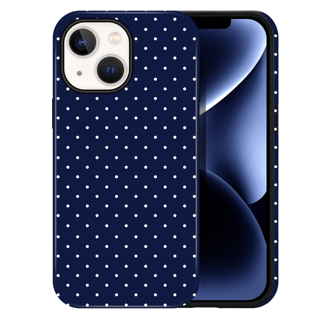 Polka Dot Pattern Phone Case for iPhone 16 Pro Max 6.9", Navy