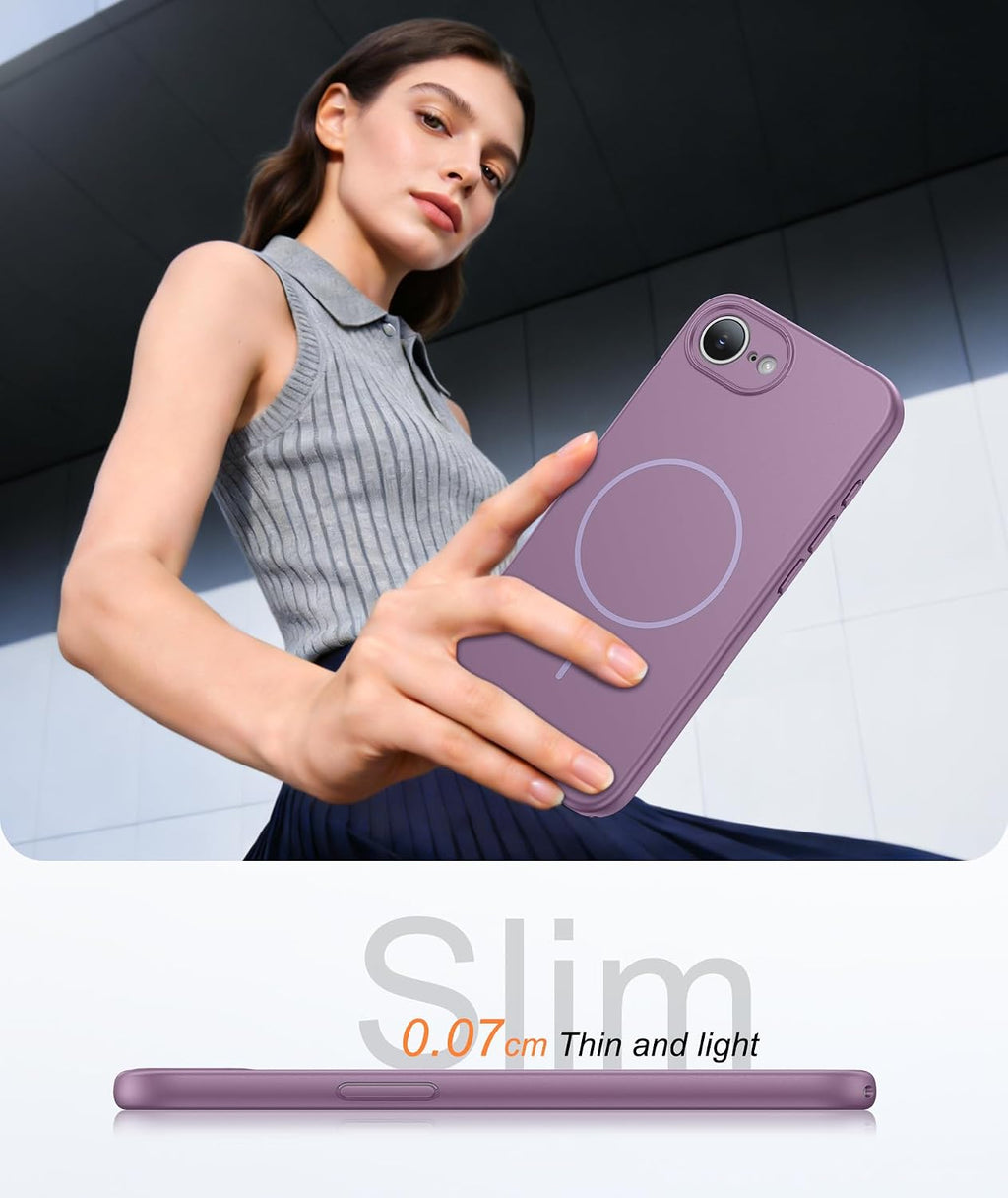 FNTCASE for iPhone 17E/16E Case Matte Lavender: Compatible with MagSafe