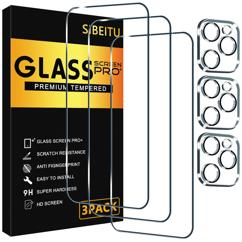 SIBEITU 3+3 Pack Screen Protector + Camera Lens Protector for iPhone 18 Pro