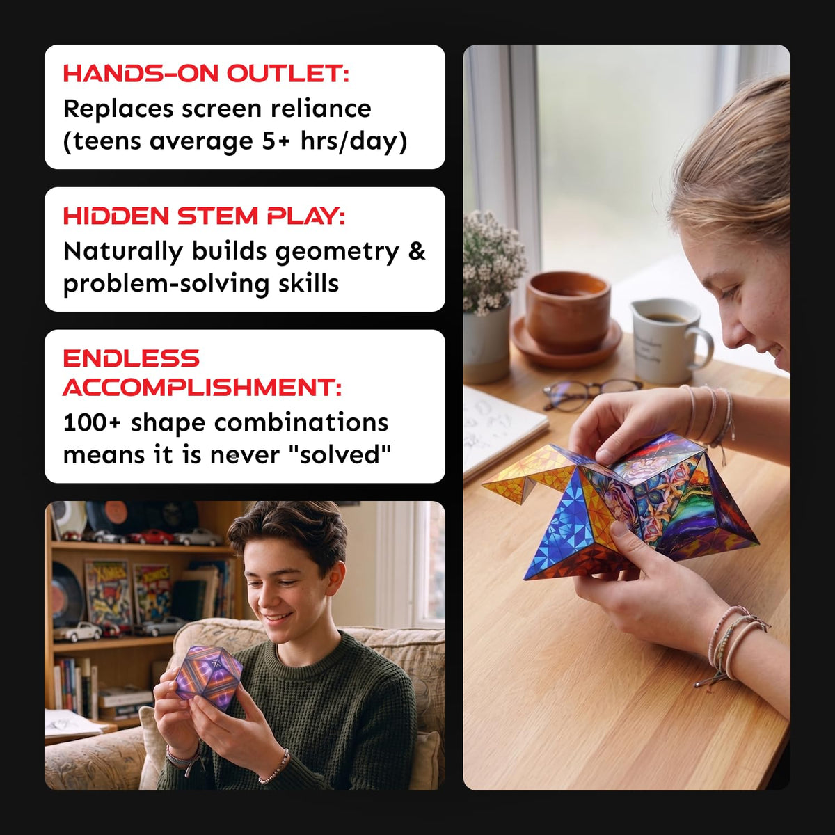 Shashibo OCTA Magnetic Puzzle Toy, Stress Relief Fidget Toy