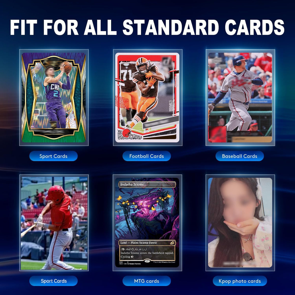 2000ct Card Sleeves for Trading Cards, Clear Soft Baseball Sports Sleeves