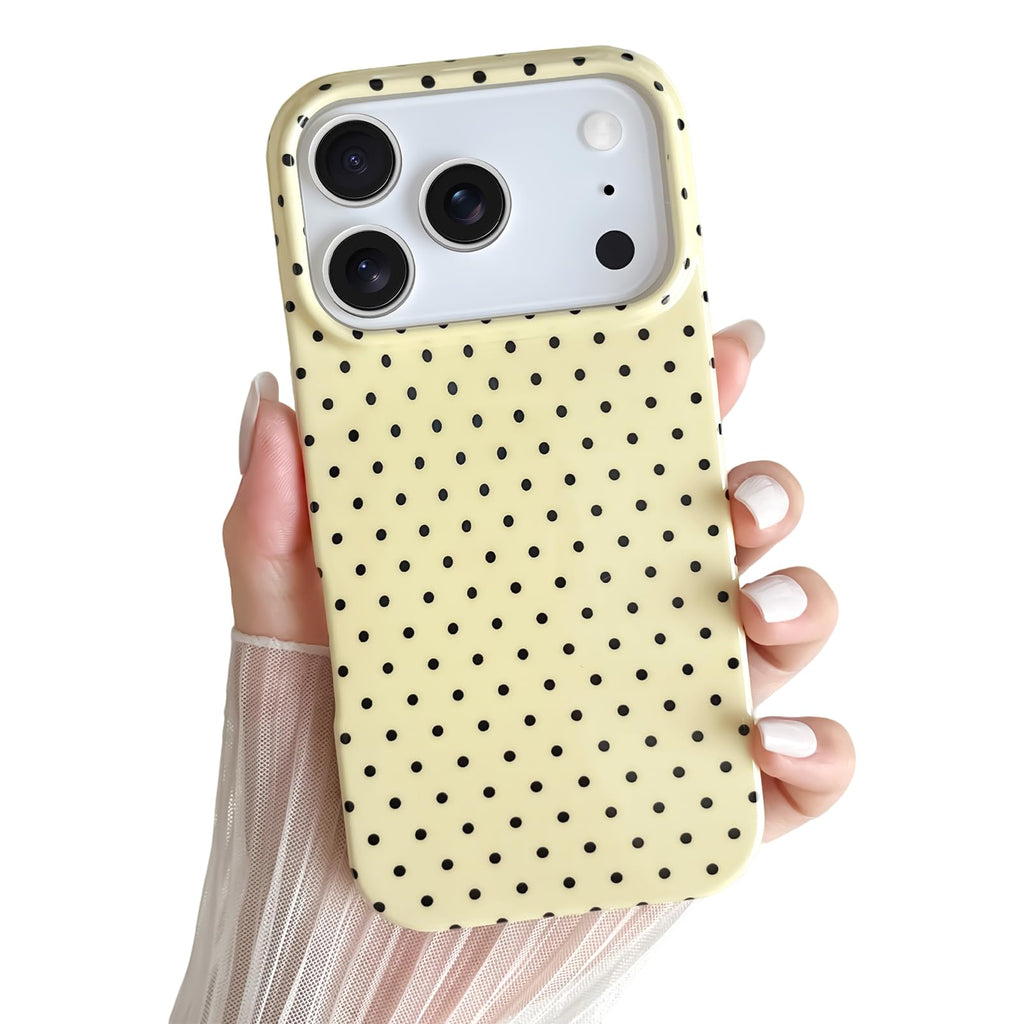 Yeddabox for iPhone 14 Plus Case Cute Polka Dot Phone Case Soft TPU Slim Shockproof Phone Cover for Women Girls, White