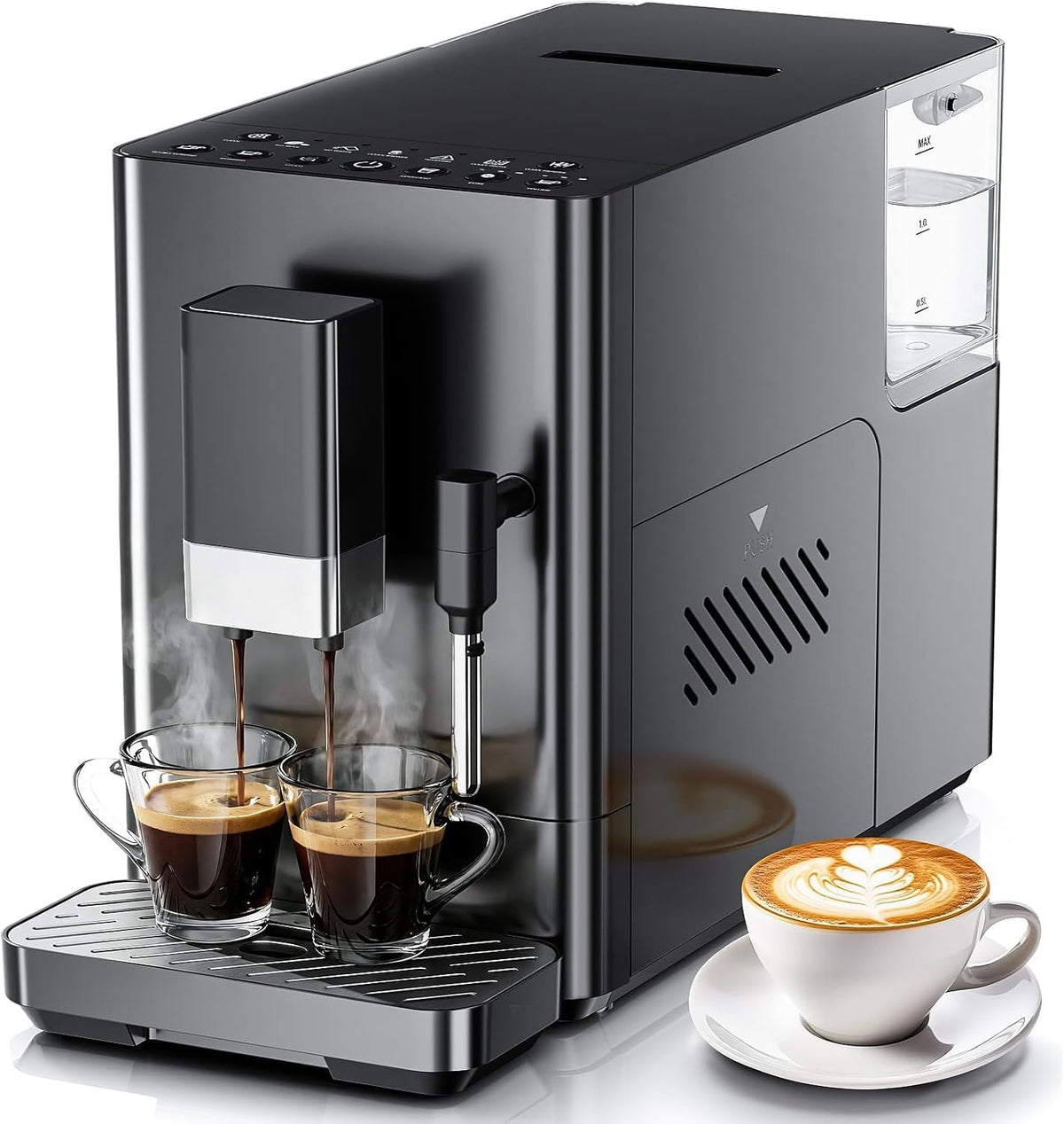 Kismile 20 Bar Automatic Espresso Machine, Brew and Grind Coffee Maker
