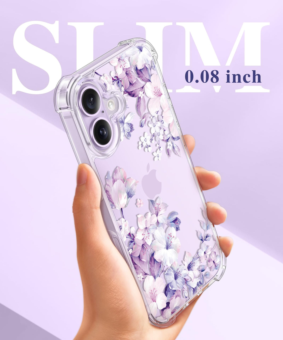 GVIEWIN for iPhone 18 Pro Max Case/17 Pro Max Case Floral Clear Slim Women