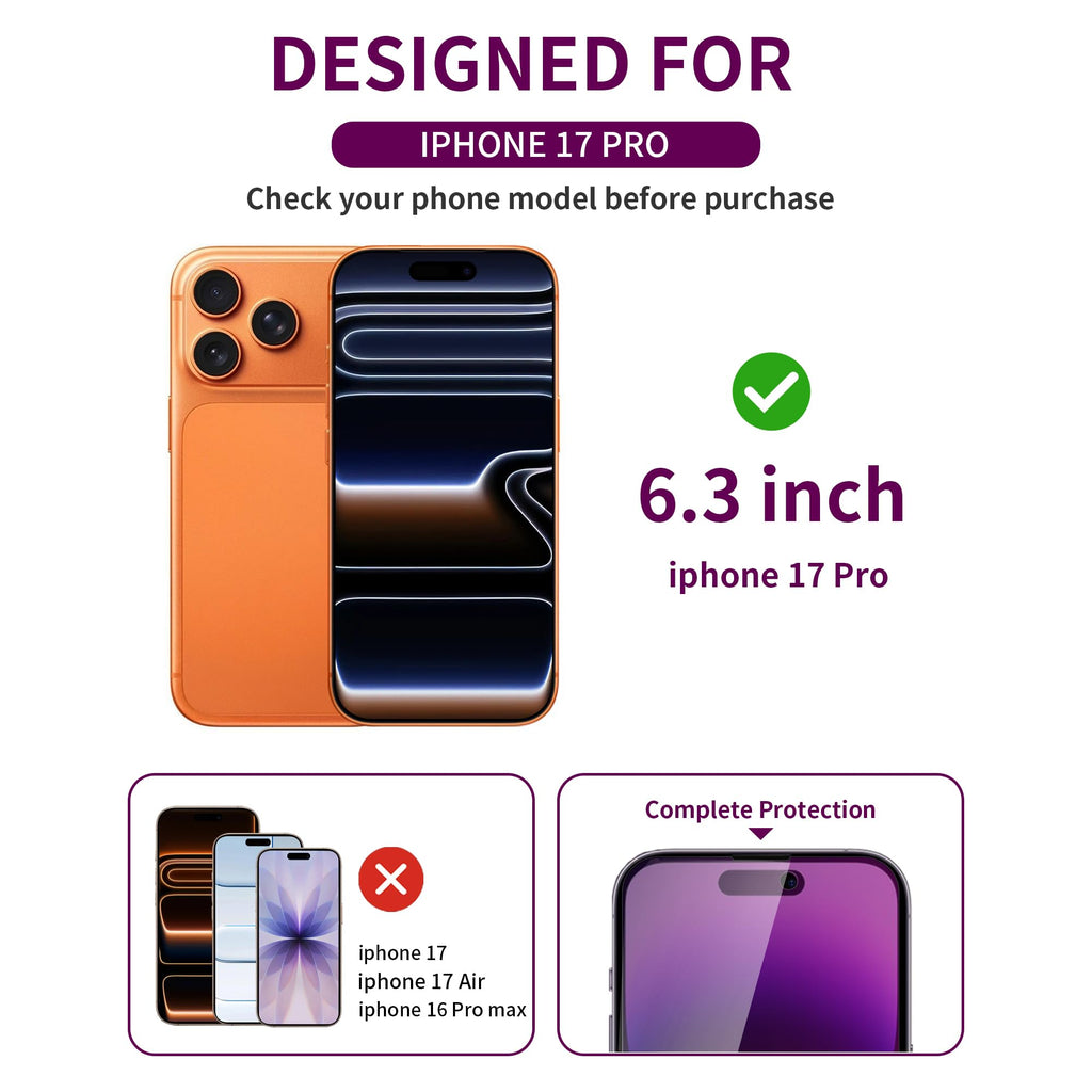 2 Pack Privacy Screen Protector for iPhone 14 Pro Max Purple