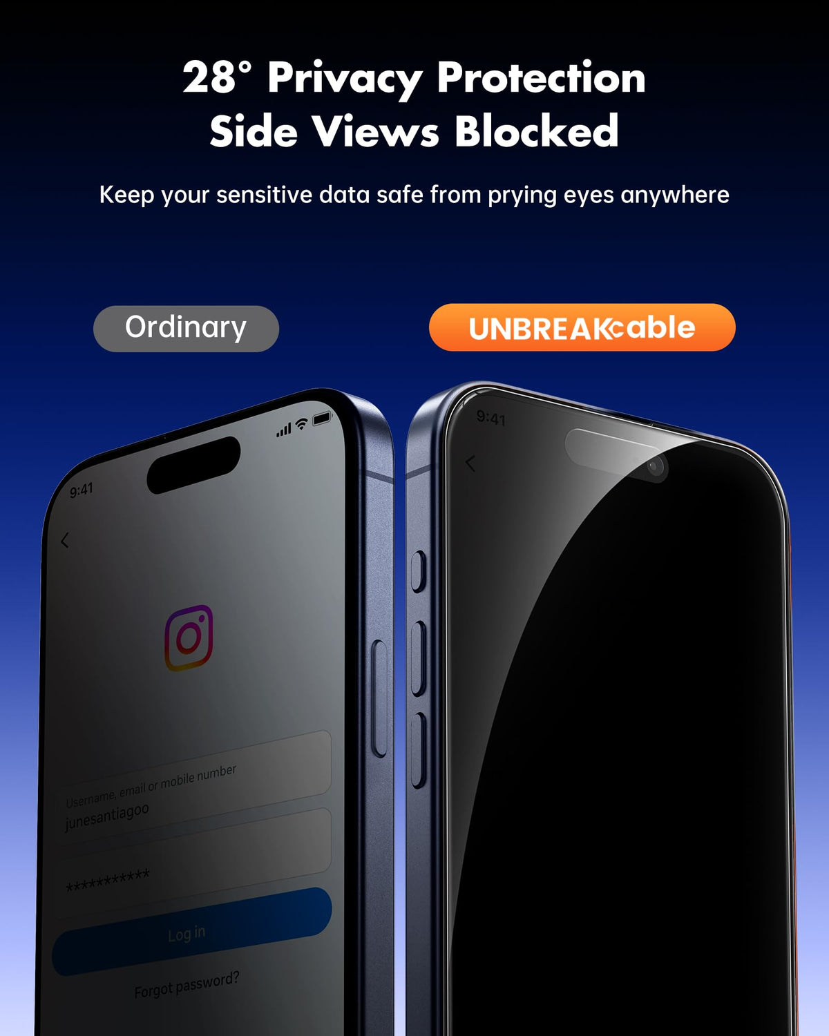 UNBREAKcable Privacy Screen Protector for iPhone 17 Pro Max, 2-Pack