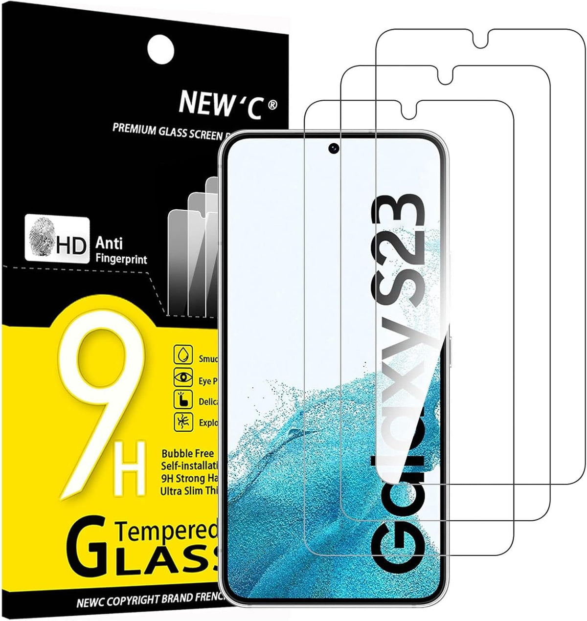 NEW'C for Samsung Galaxy S23 6.1" (SM-S911),Screen Protector Tempered Glass