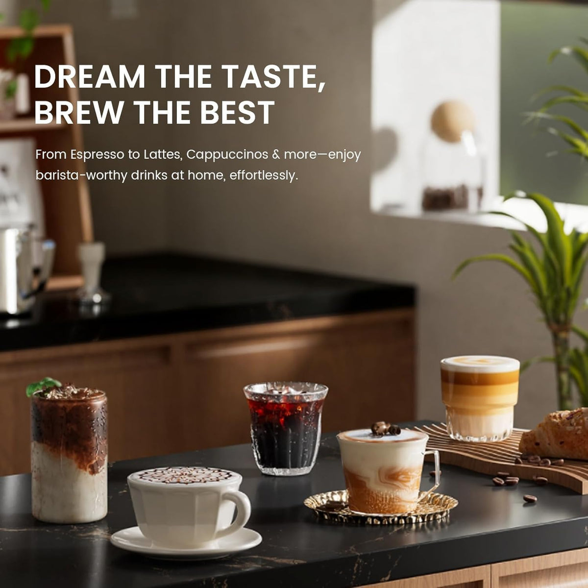 Kismile 20 Bar Automatic Espresso Machine, Brew and Grind Coffee Maker