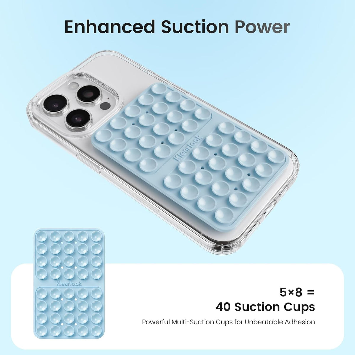Klearlook 4PCS Silicone Double Sided Suction Cup Phone Case, Combination C
