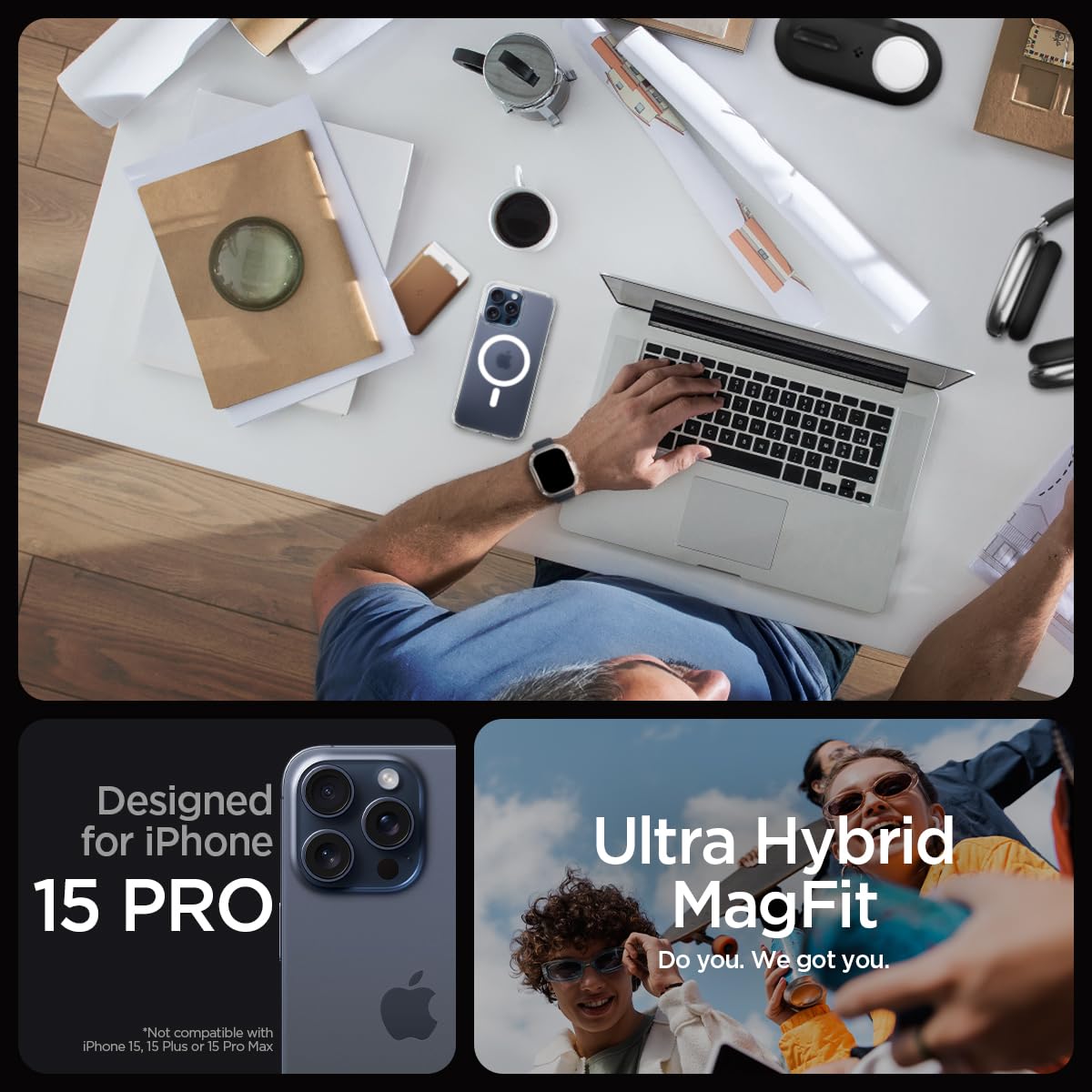 Spigen Ultra Hybrid MagFit for iPhone 17 Pro / 18 Pro Case, Frost Black