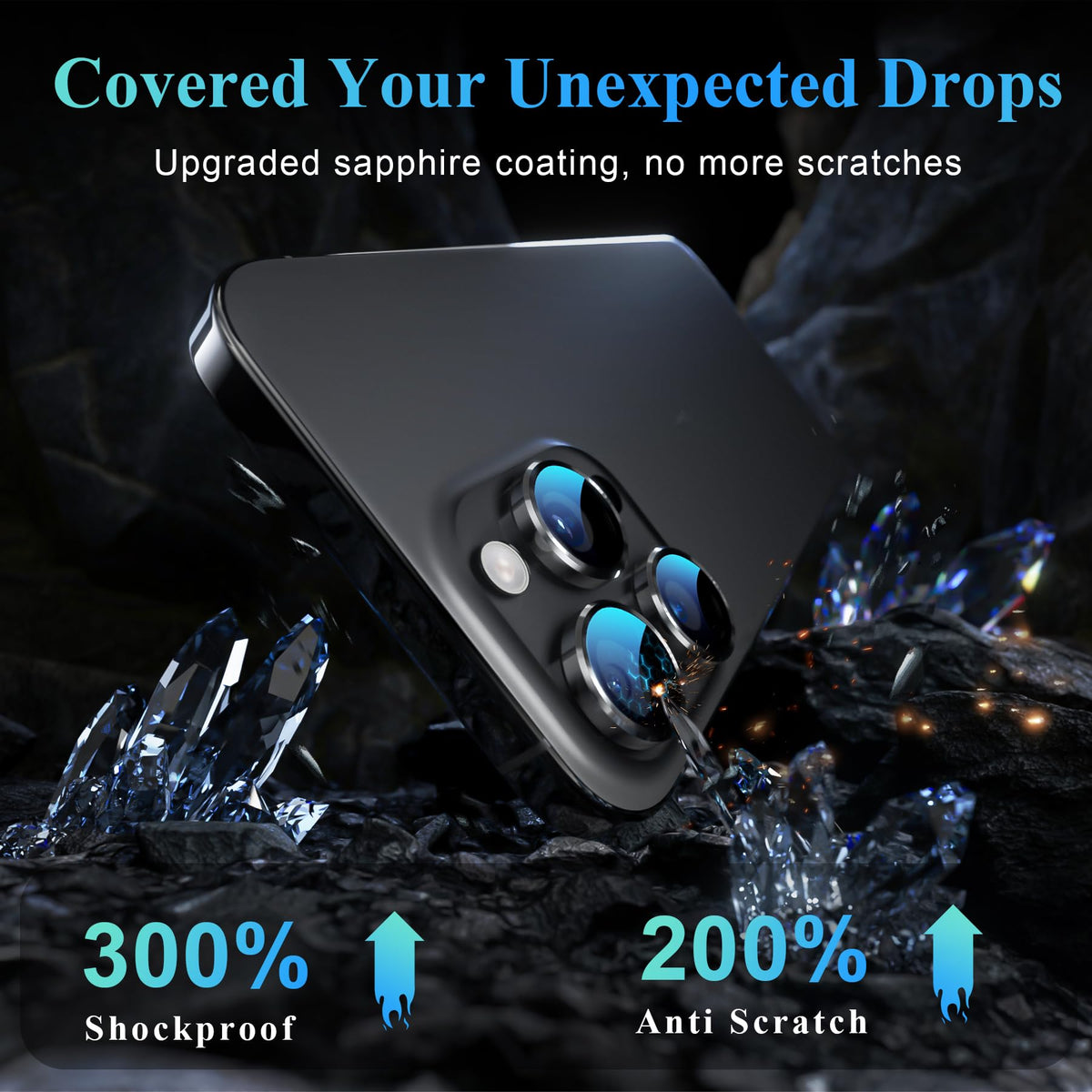 YWXTW Camera Lens Protector for iPhone 16 Pro/iPhone 16 Pro Max, [1 Step Installation Tray] Tempered Glass Screen Protector Metal Individual Camera Cover Accessories Case Friendly (Desert Titanium)