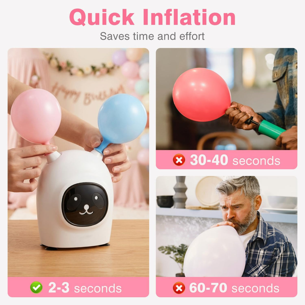 Electric Balloon Pump with Dual Nozzle & 2 Tying Tools