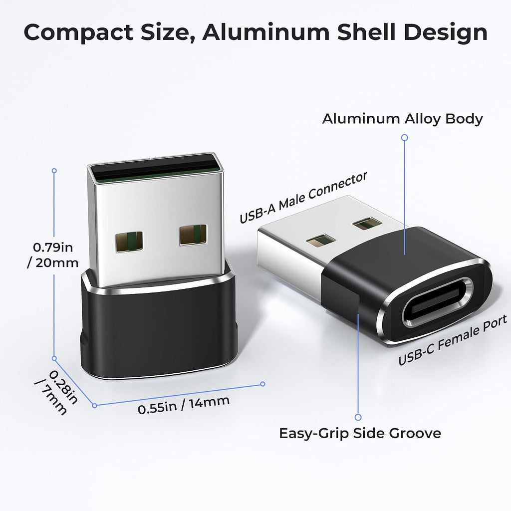 Basesailor USB C Female to USBA Male Adapter,Type C Charger Cable Connector