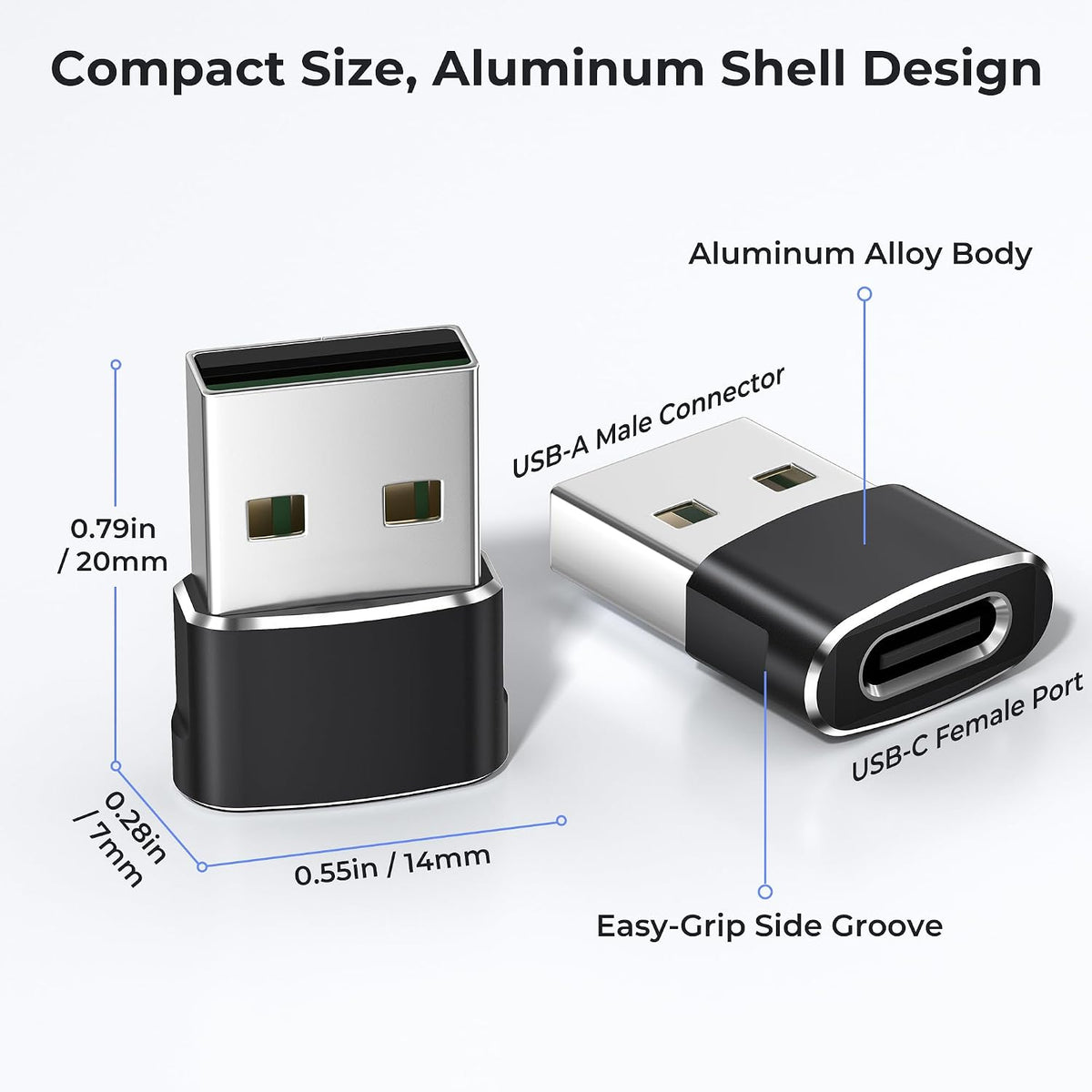 Basesailor USB C Female to USBA Male Adapter,Type C Charger Cable Connector
