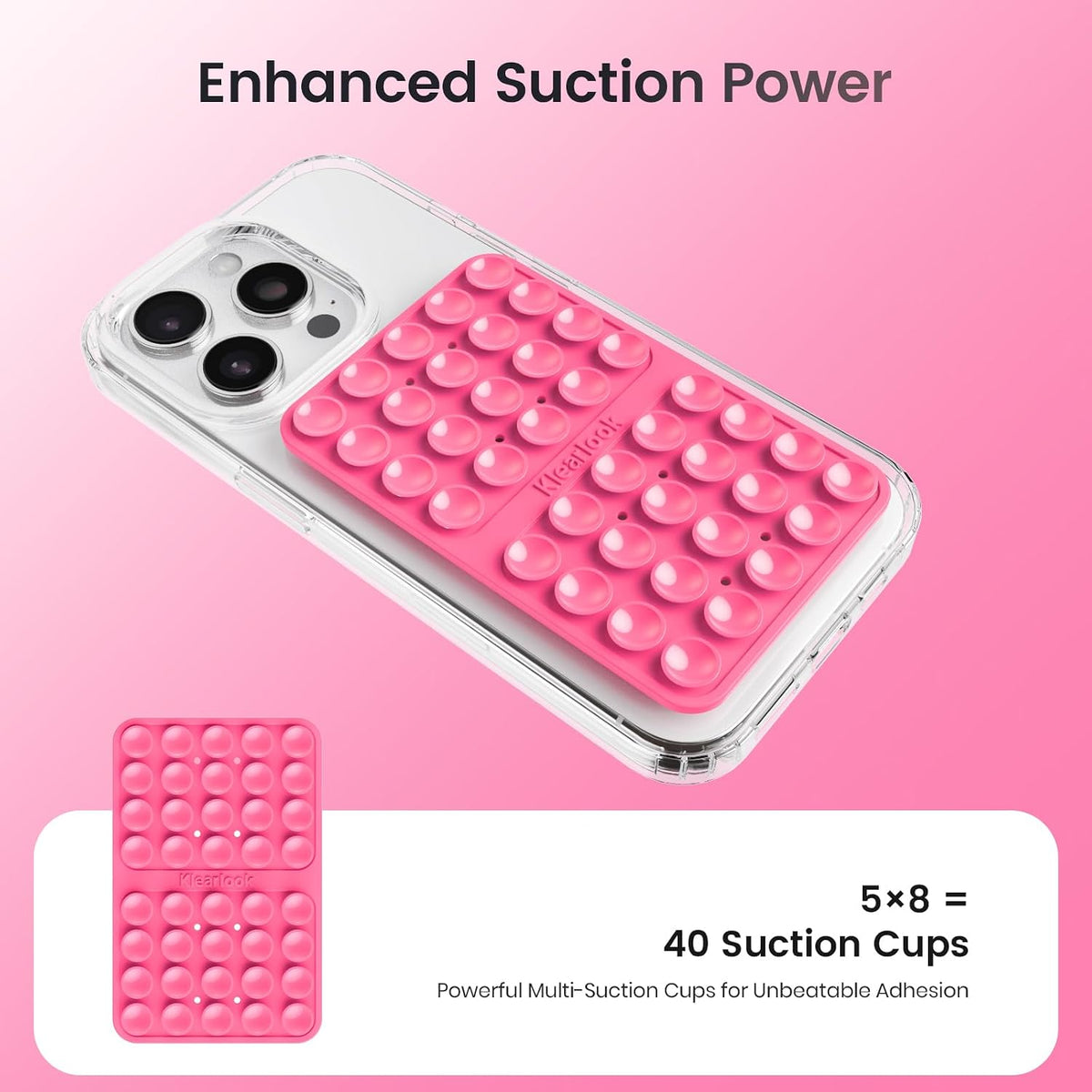 Klearlook 4PCS Silicone Double Sided Suction Cup Phone Case, Combination C