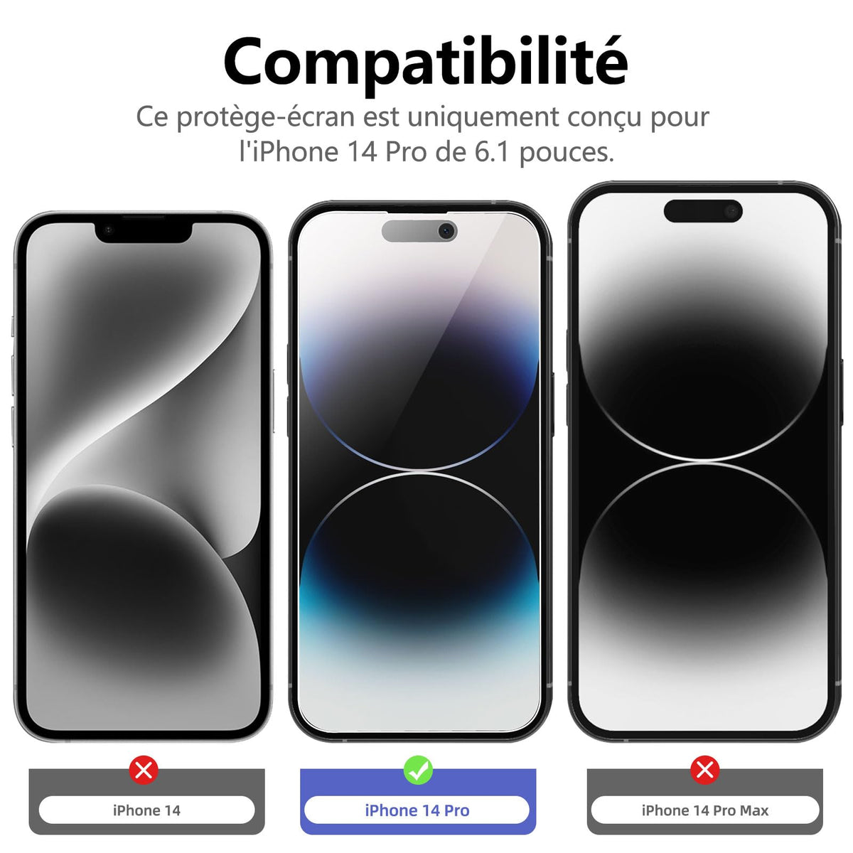 NEW'C for iPhone 16, iPhone 15 Screen Protector Installation Tool Included