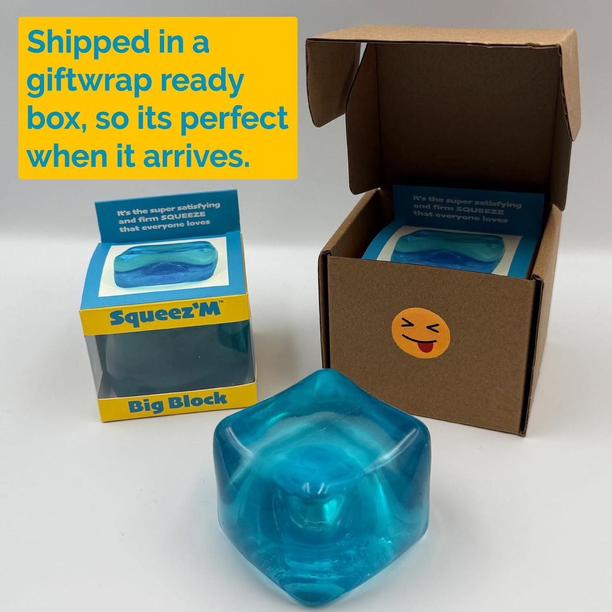 Original BigBlok Premium Stress Cube, Squishy Fidget Toy, Kids & Adults