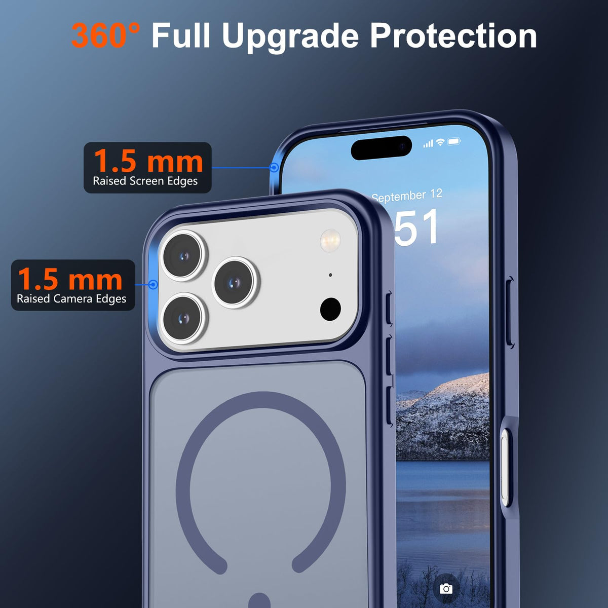 SUPFINE Magnetic for iPhone 18 Pro Max/17 Pro Max Case Dark Blue