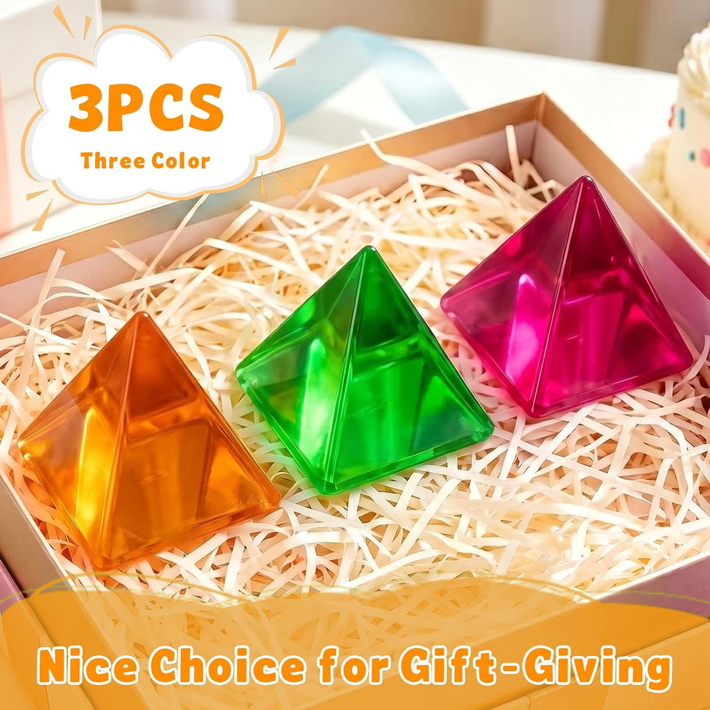3 Pcs Coconut Oil Squishy Slow Rising Squishy Triangle Pyramid, Soft Squeeze Fidget Toy, Stress Relief Sensory Toy for Kids Party Gifts & Rewards