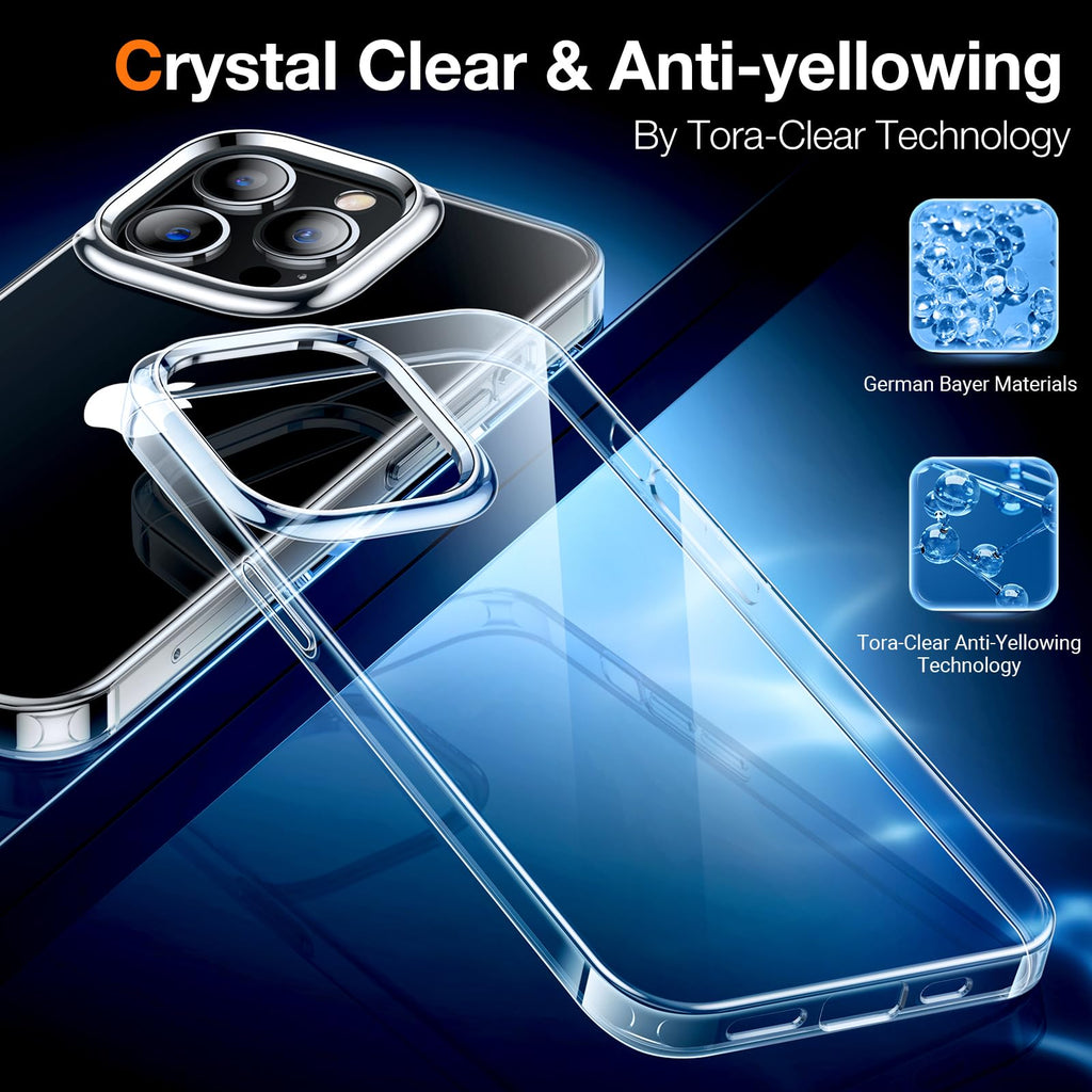 TORRAS for iPhone 14 Pro Max Case, Anti-Yellowing, Crystal Clear