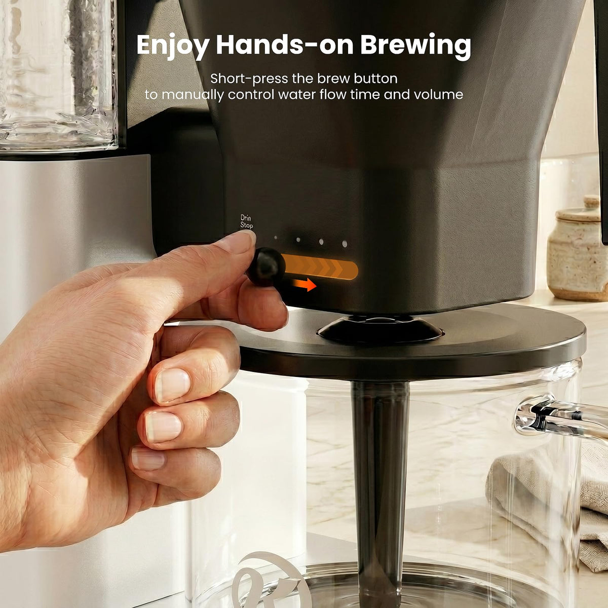 Kismile SCA Certified 8-Cup Coffee Maker, 6-Min Quick Brew, Hot & Cold Brew Coffee Machine, Adjustable Flow Control, Magnetic Anti-Drip, Keep Warm, DIY Manual Mode, Dishwasher Safe, Olive Green