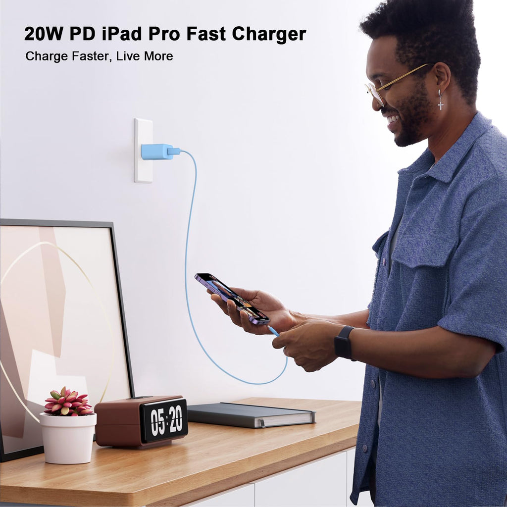 iPhone 18 17 16 15 Charger Fast Charging 10FT 20W USB C Charger Block Cable