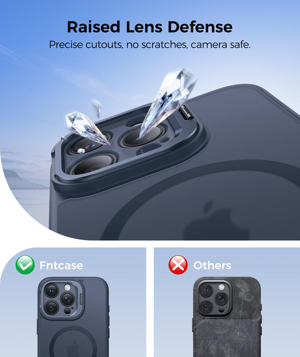 FNTCASE for Samsung Galaxy Z Fold 7 Case with 360 Spin Magnetic Stand Black