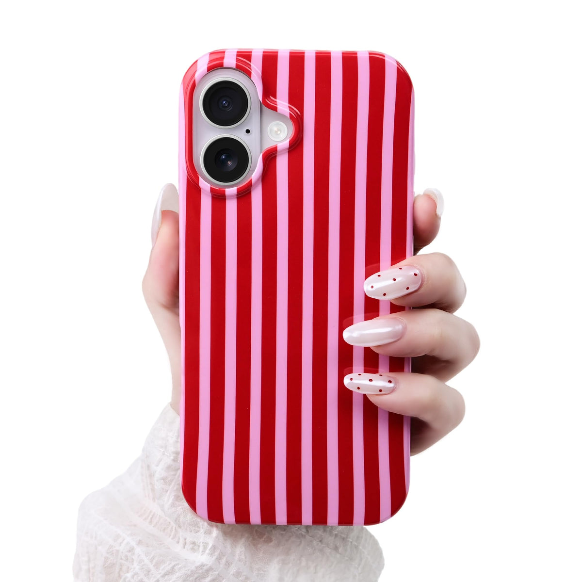 Cute Striped Case for iPhone 12 Pro Max 6.7",Pink/Yellow